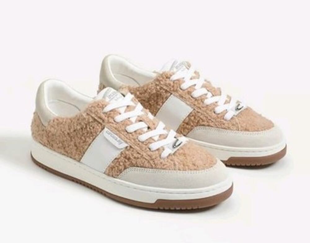 Circus NY Sam Edelman Vance Cozy Sherpa Faux Fur Skater Sneaker Beige Cream 9M